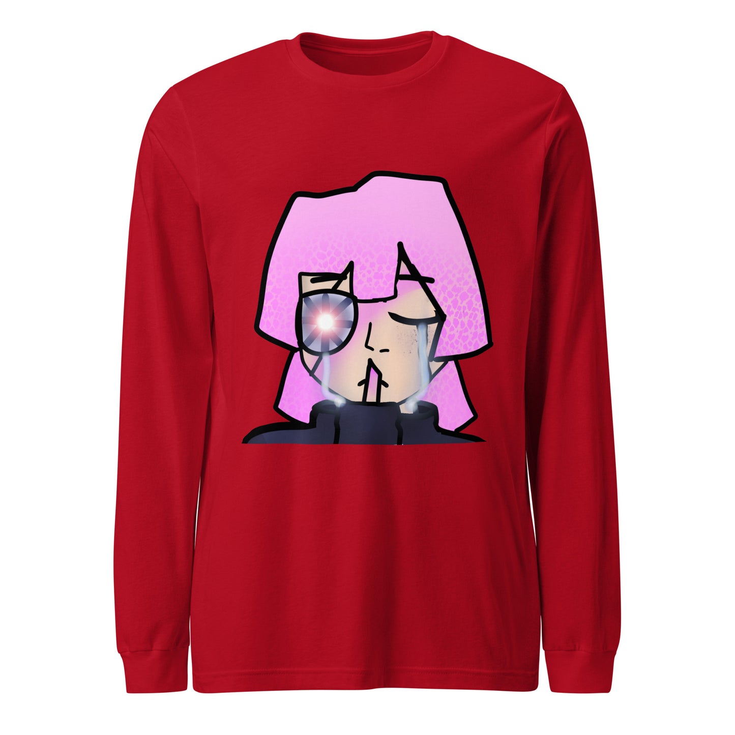 Hamika Character Long Sleeve Tee-long sleeve shirt-Red-XS-mysticalcherry