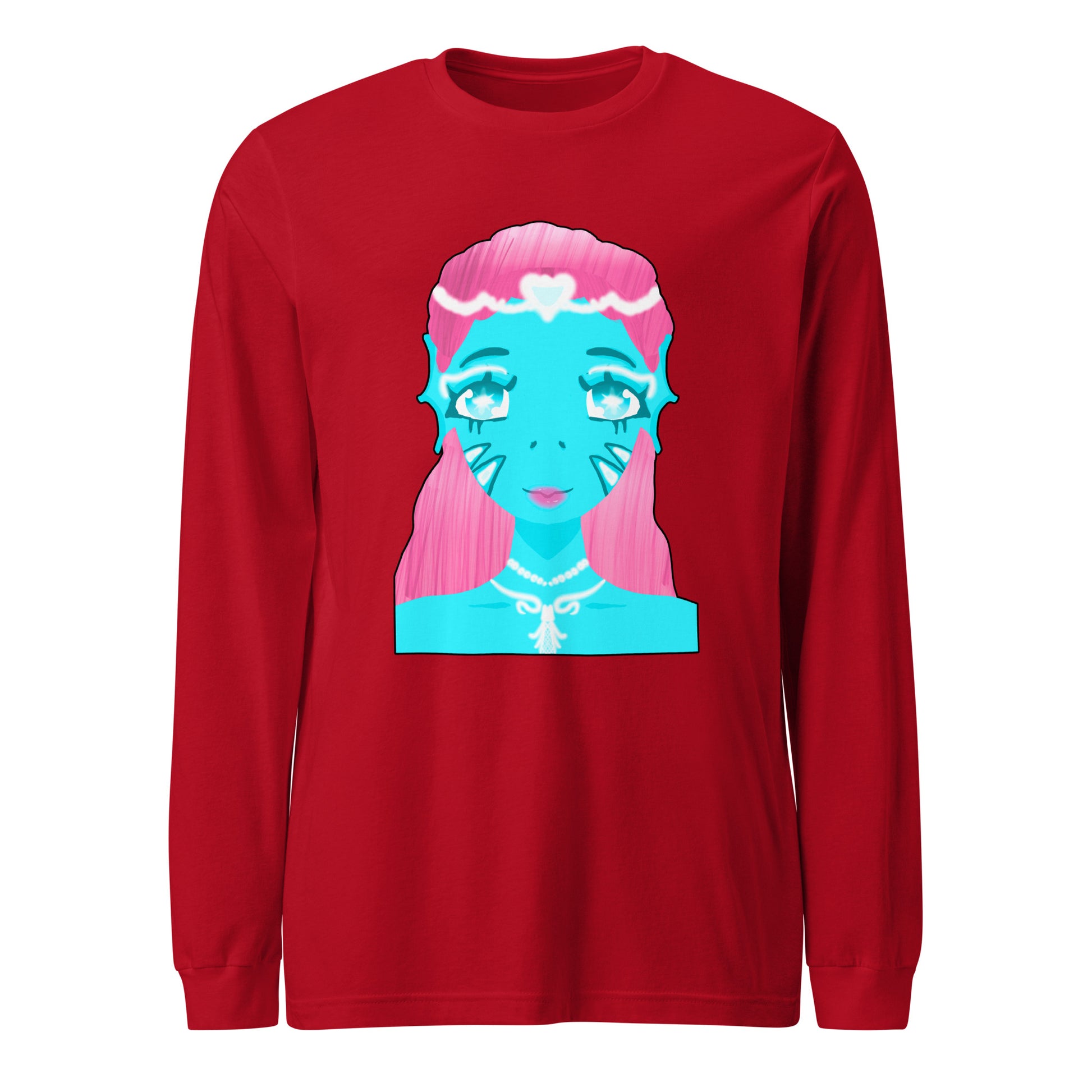 Mermaid On Land Long Sleeve Tee-long sleeve shirt-Red-XS-mysticalcherry