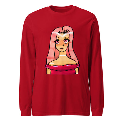 Shimmer Long Sleeve Tee-Red-XS-mysticalcherry