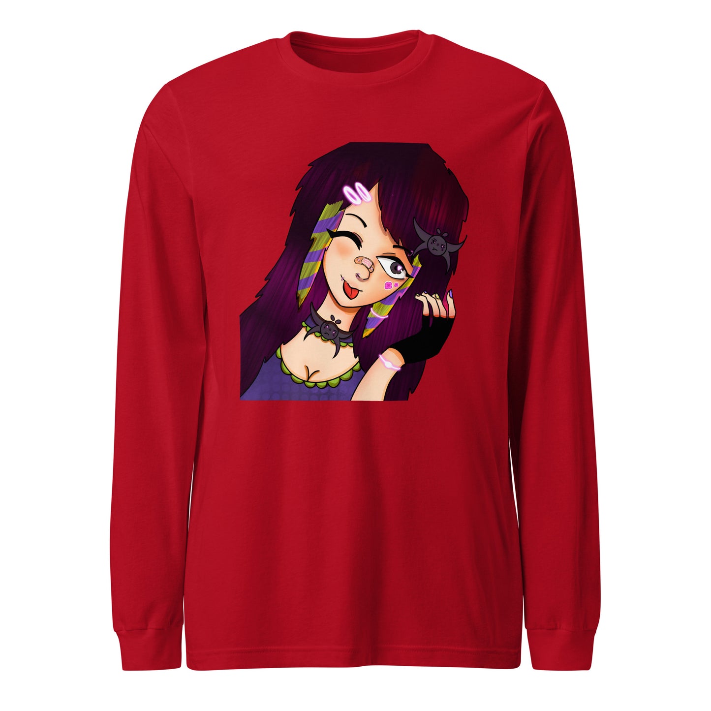 Punk Girly Long Sleeve Tee-long sleeve shirt-Red-XS-mysticalcherry