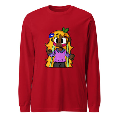 Chiisana Remon Character Long Sleeve Tee-long sleeve shirt-Red-XS-mysticalcherry