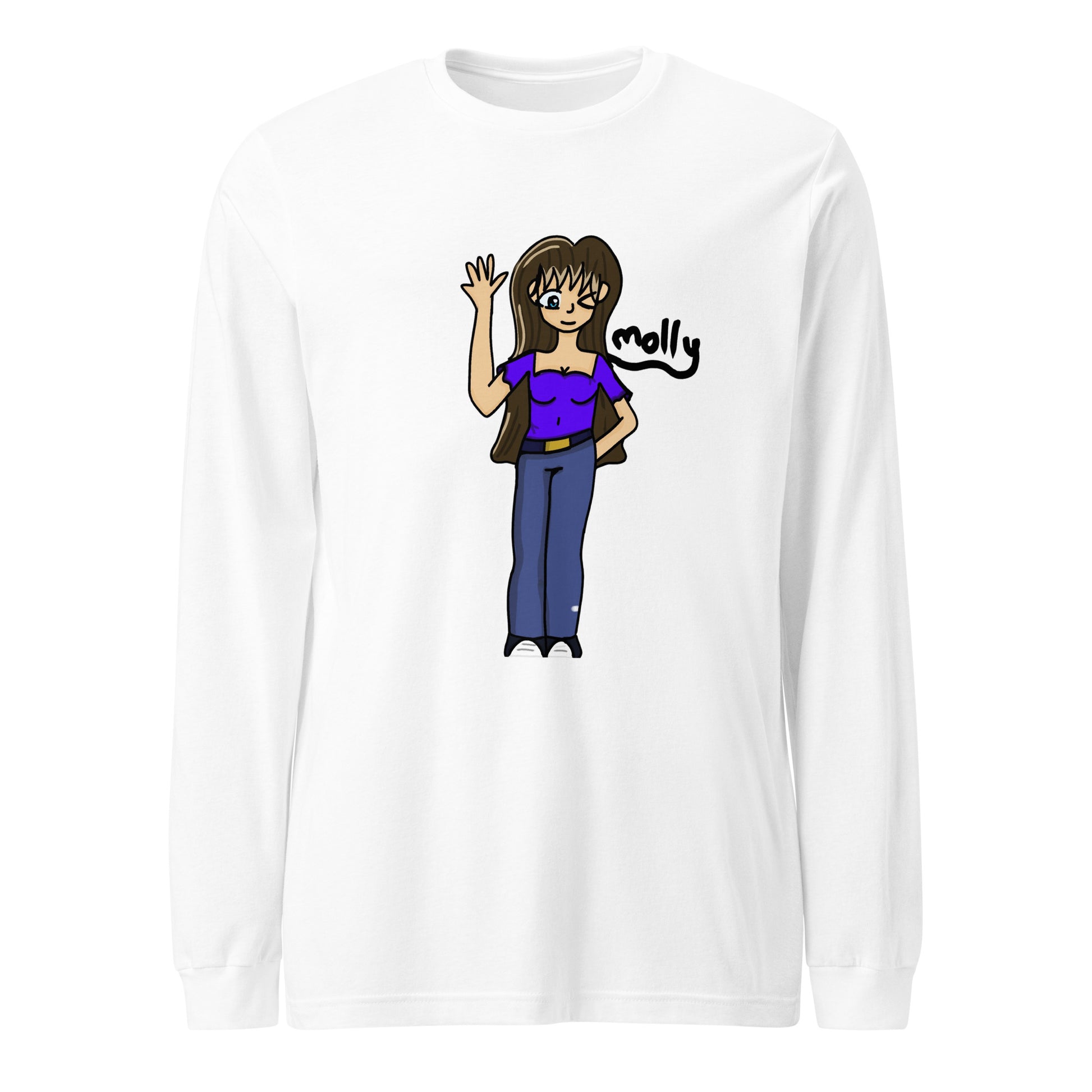 Molly Long Sleeve Tee-long sleeve shirt-White-XS-mysticalcherry