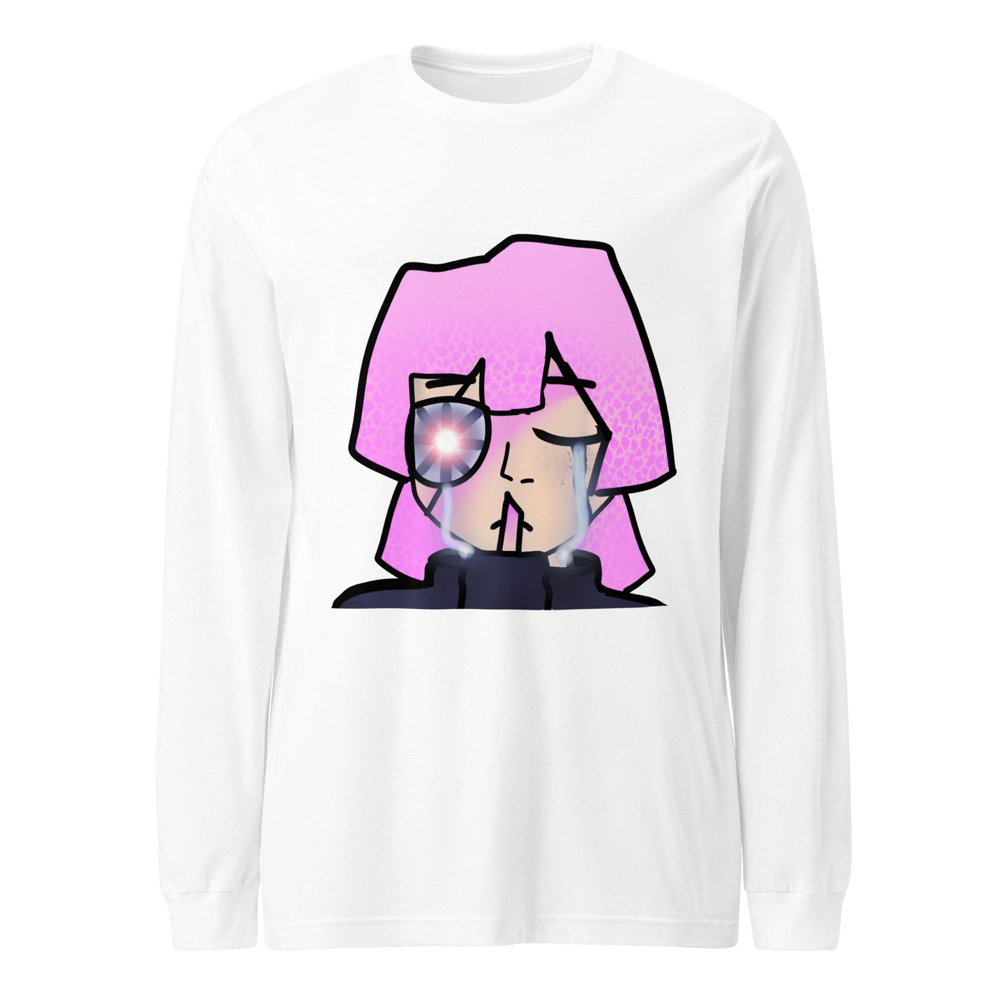 Hamika Character Long Sleeve Tee-long sleeve shirt-White-XS-mysticalcherry