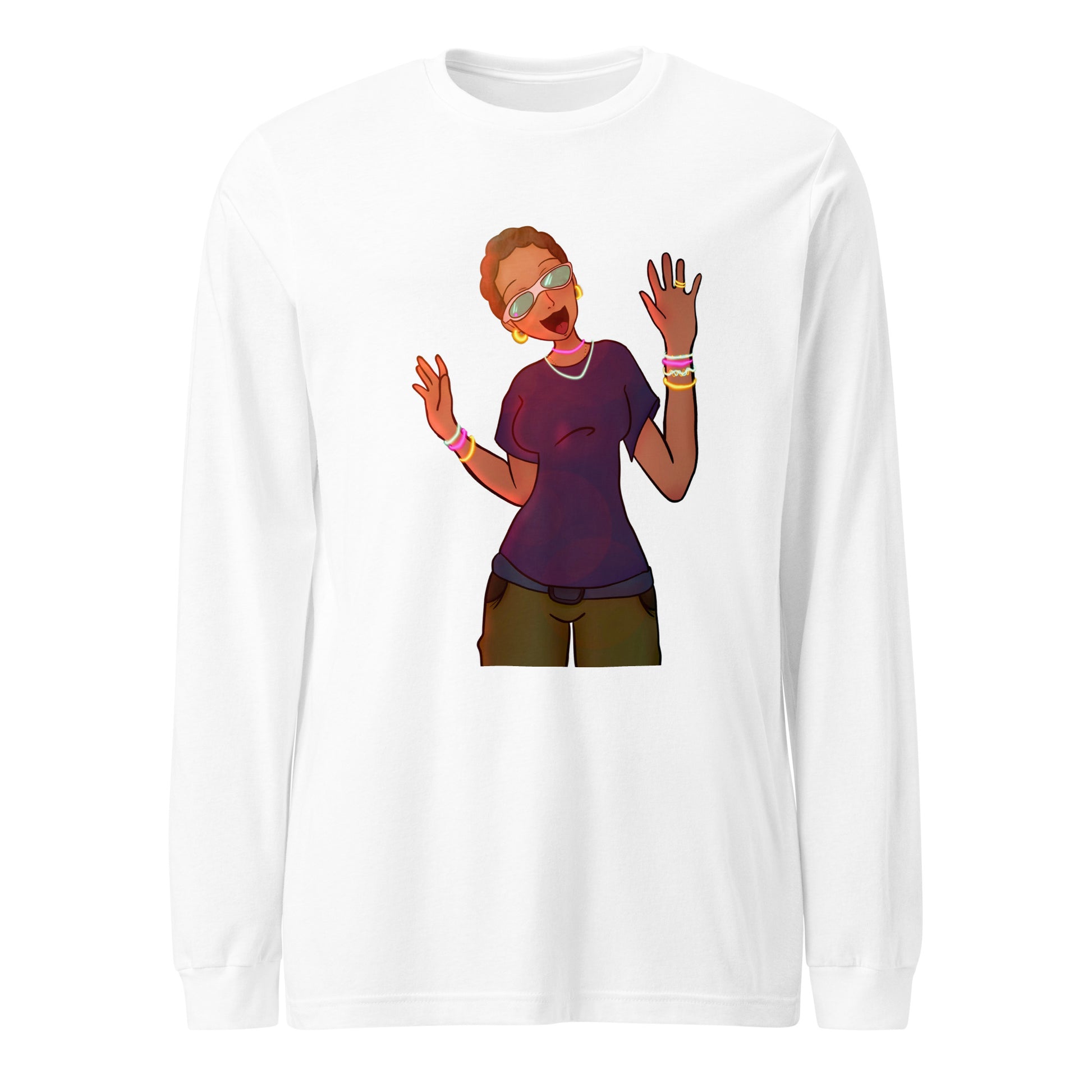 Aunty Angie Long Sleeve Tee-long sleeve shirt-White-XS-mysticalcherry