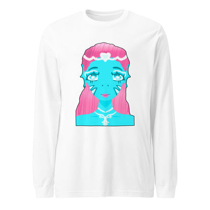 Mermaid On Land Long Sleeve Tee-long sleeve shirt-White-XS-mysticalcherry