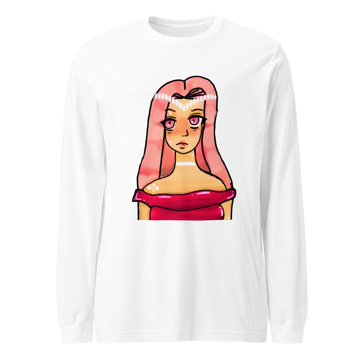 Shimmer Long Sleeve Tee-White-XS-mysticalcherry