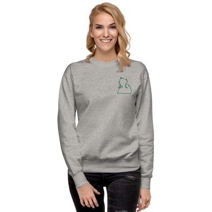 Green Flame Dako Embroidered Premium Crewneck Sweatshirt-clothes- sweater-mysticalcherry