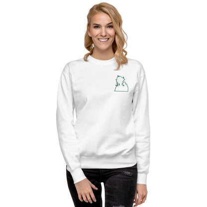 Green Flame Dako Embroidered Premium Crewneck Sweatshirt-clothes- sweater-mysticalcherry