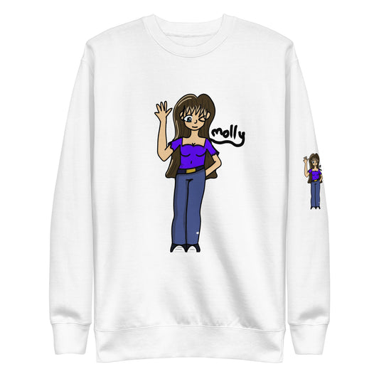 Molly Premium Crewneck Sweatshirt-crewneck-White-S-mysticalcherry