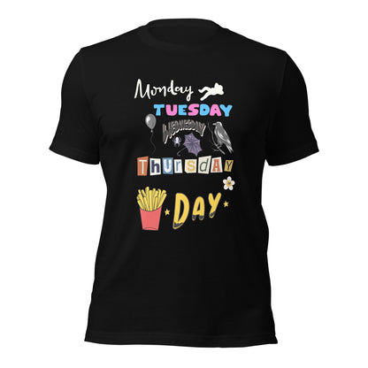 Days of The Week Long Sleeve Tee-T-Shirt-Black-XS-mysticalcherry