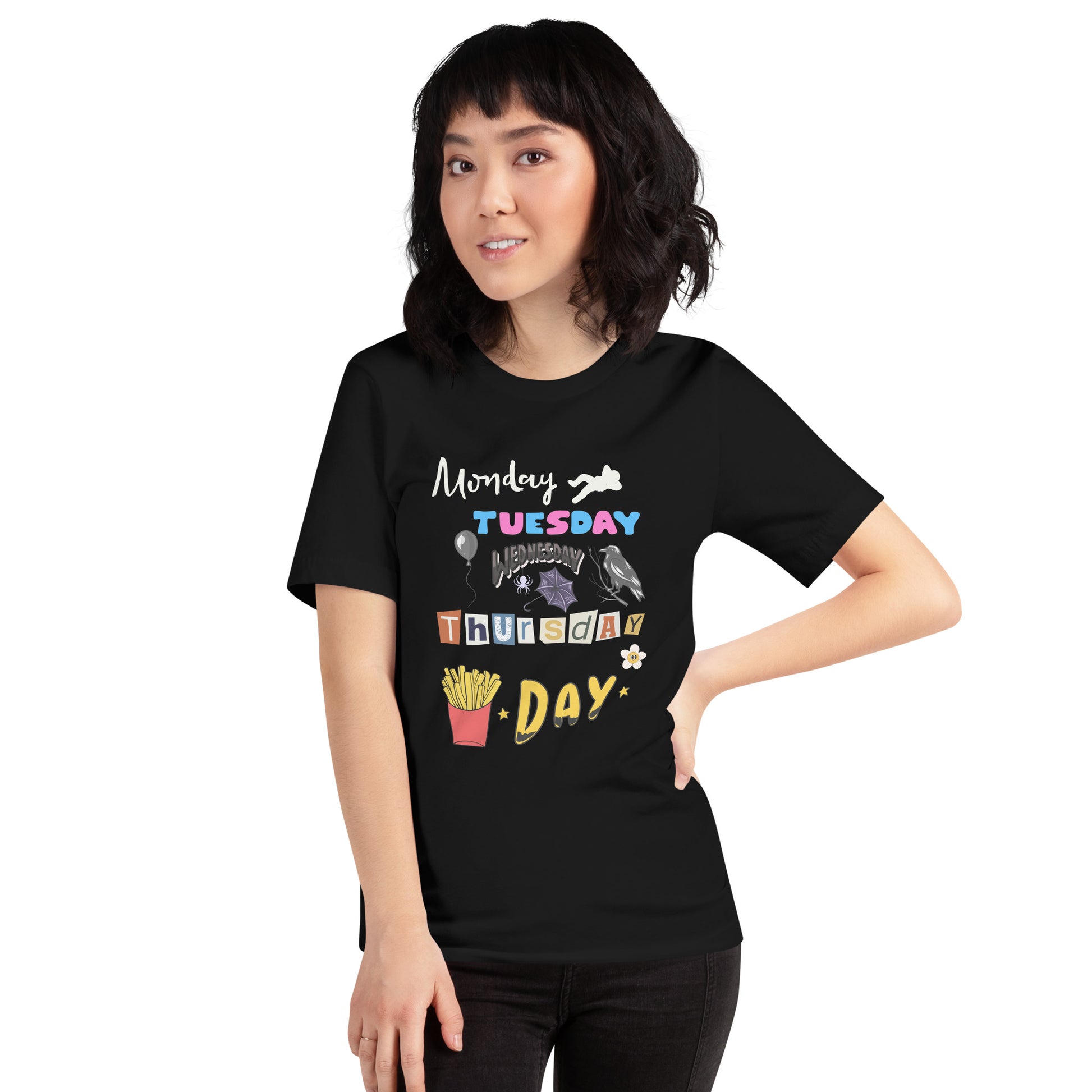 Days of The Week Long Sleeve Tee-T-Shirt-mysticalcherry