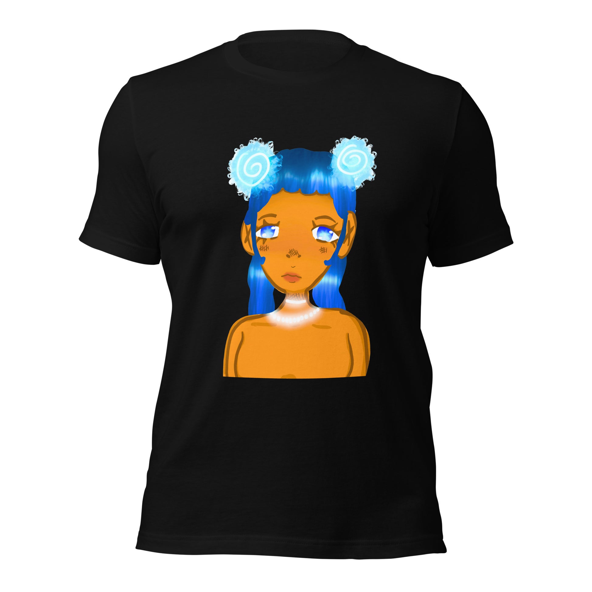 Aqua Blue T-shirt-Wearable art t-shirt-Black-XS-mysticalcherry