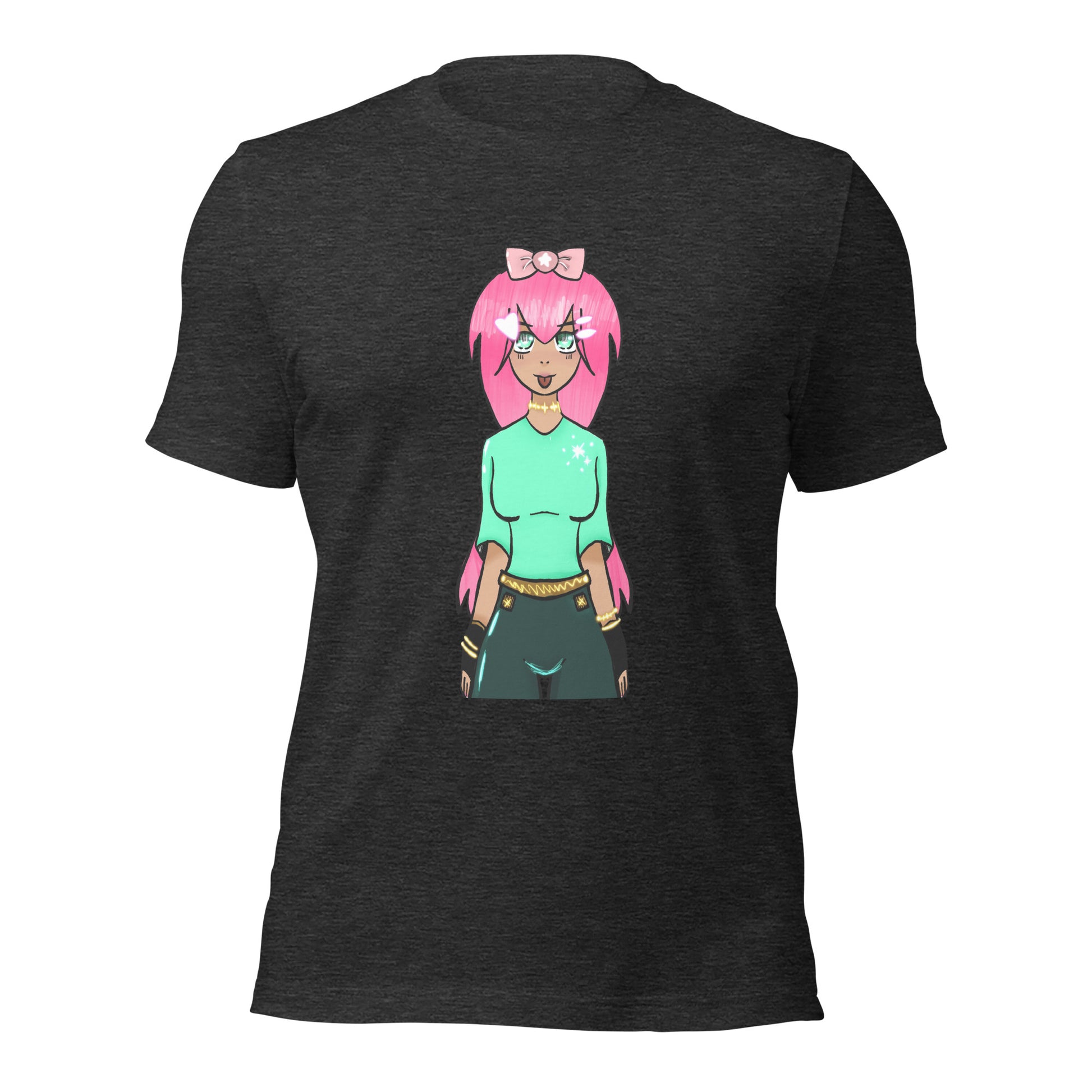 Bubble Gum Girl Tee-Wearable art t-shirt-Dark Grey Heather-XS-mysticalcherry