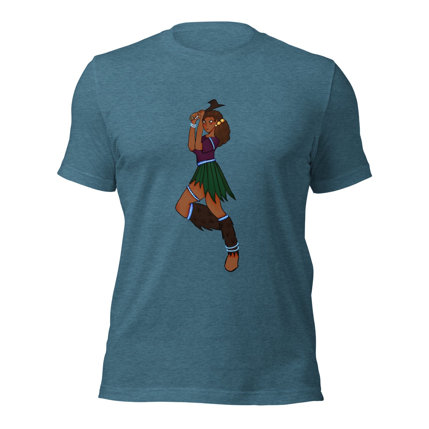 Fiji Warrior T-shirt-Wearable art t-shirt-Heather Deep Teal-S-mysticalcherry