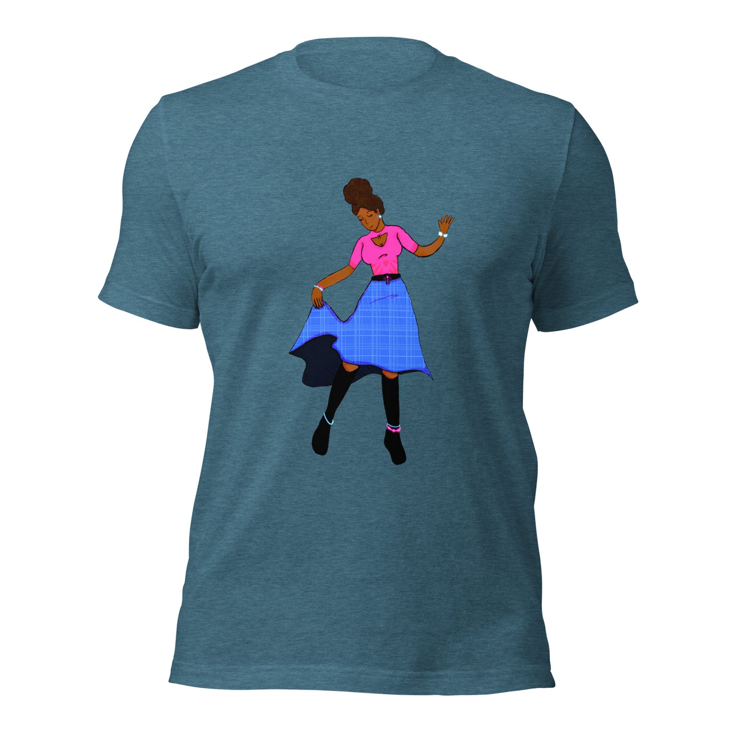 Fiji Dancer Unisex T-shirt-Wearable art t-shirt-Heather Deep Teal-S-mysticalcherry