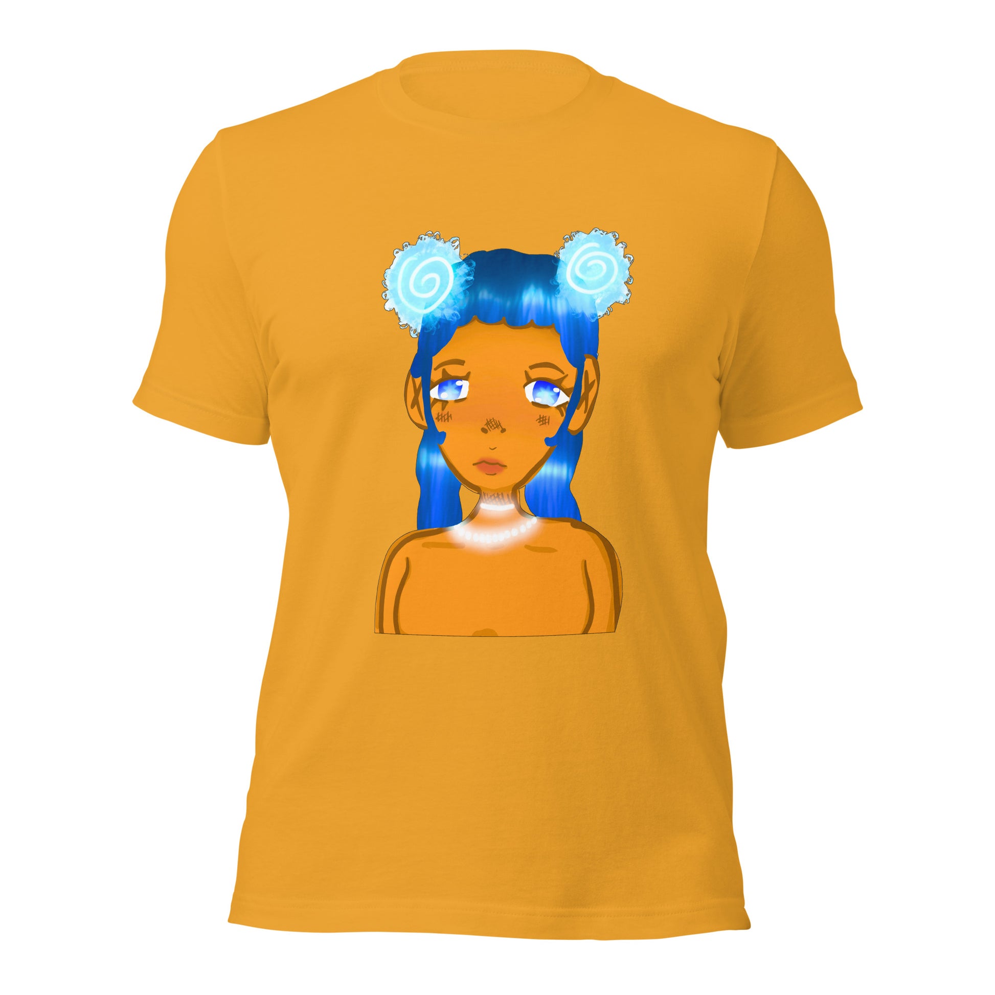 Aqua Blue T-shirt-Wearable art t-shirt-Mustard-XS-mysticalcherry