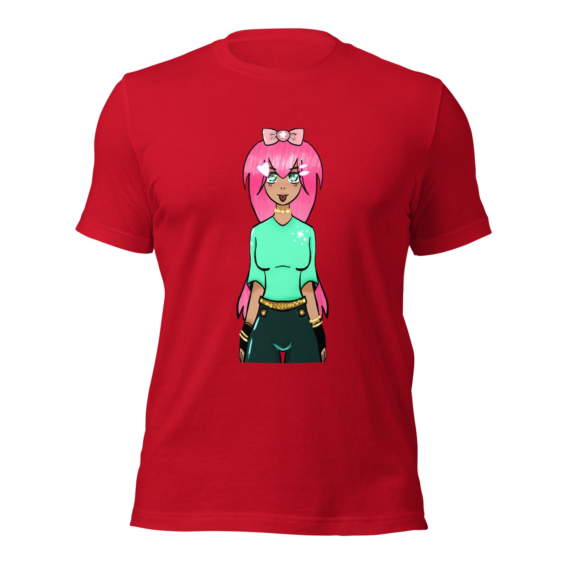 Bubble Gum Girl Tee-Wearable art t-shirt-Red-XS-mysticalcherry