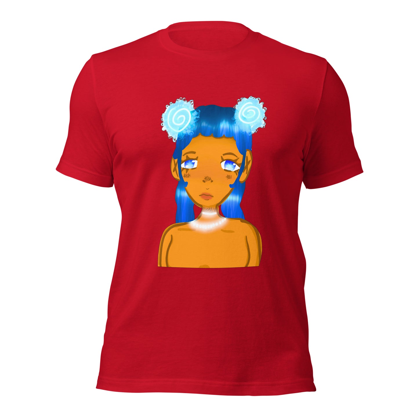 Aqua Blue T-shirt-Wearable art t-shirt-Red-XS-mysticalcherry