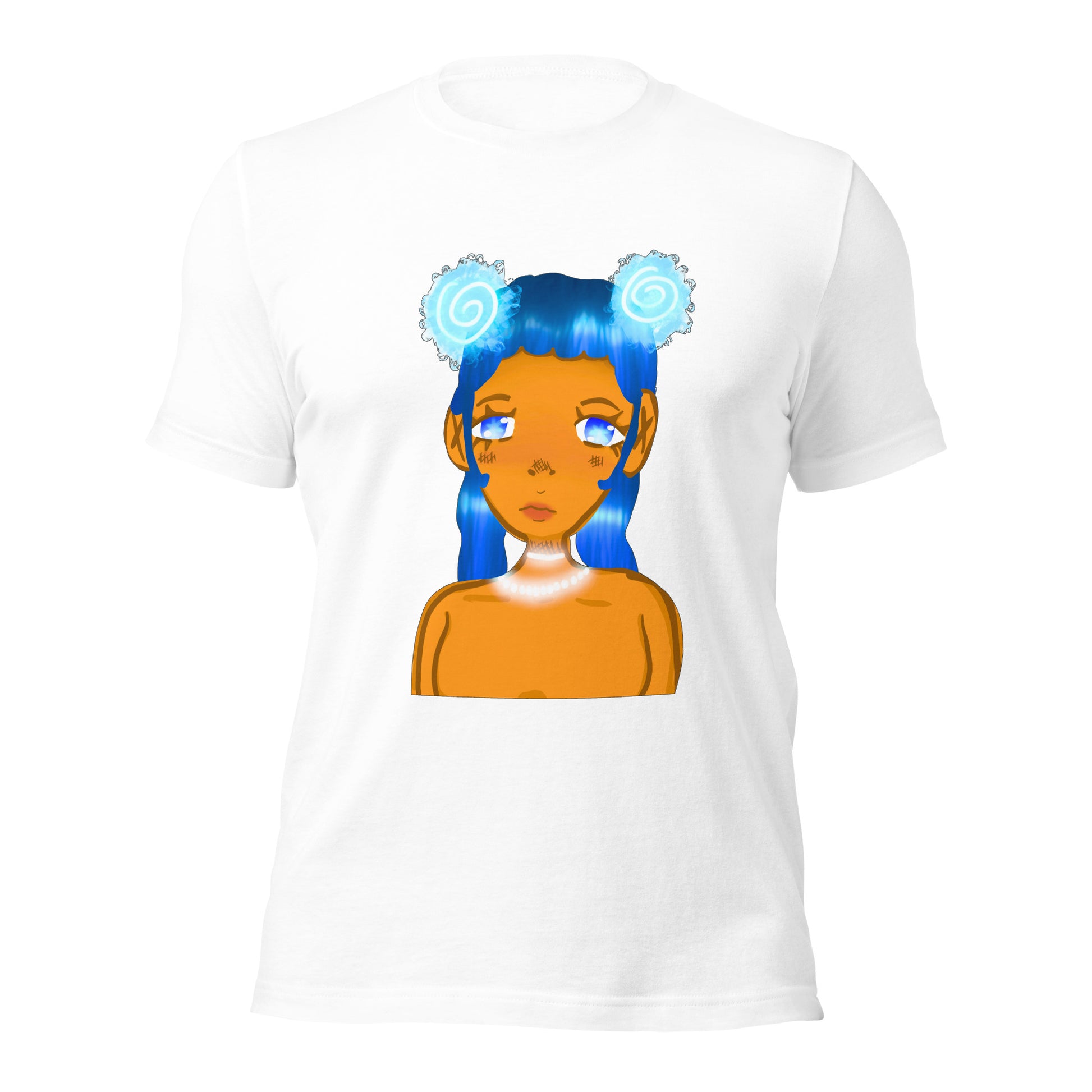 Aqua Blue T-shirt-Wearable art t-shirt-White-XS-mysticalcherry